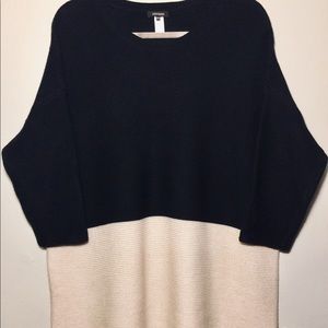 Kerisma 3/4 block color knit sweater black & cream